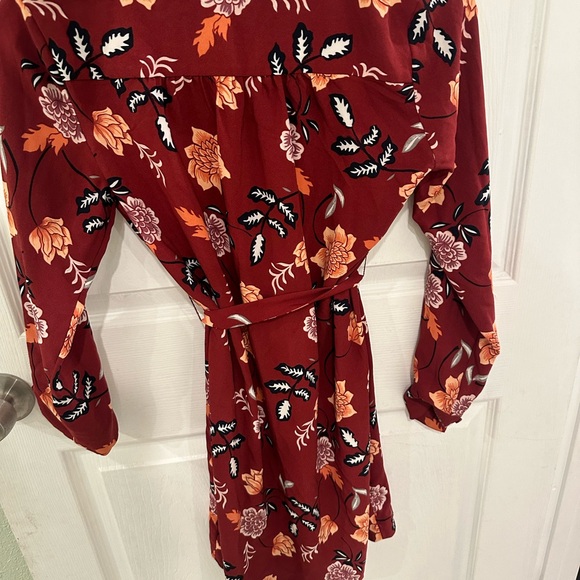 LOFT Floral Red Dress - Picture 2 of 3